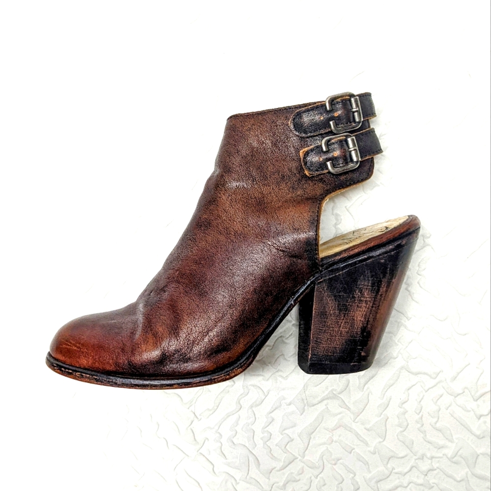 Freebird Leather Strappy Smoke Booties sz 7